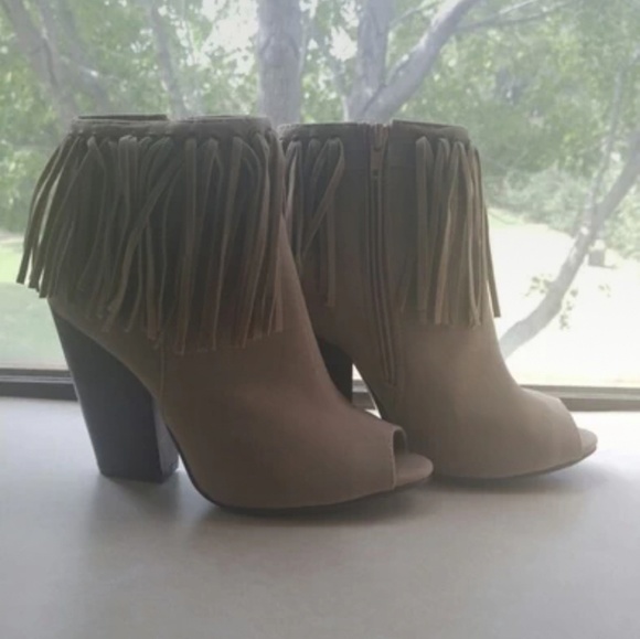 Beige open toe booties - Picture 4 of 5